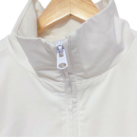 Abercrombie & Fitch Traveler Bomber White Full Zip Jacket Size Medium - Picture 3 of 9